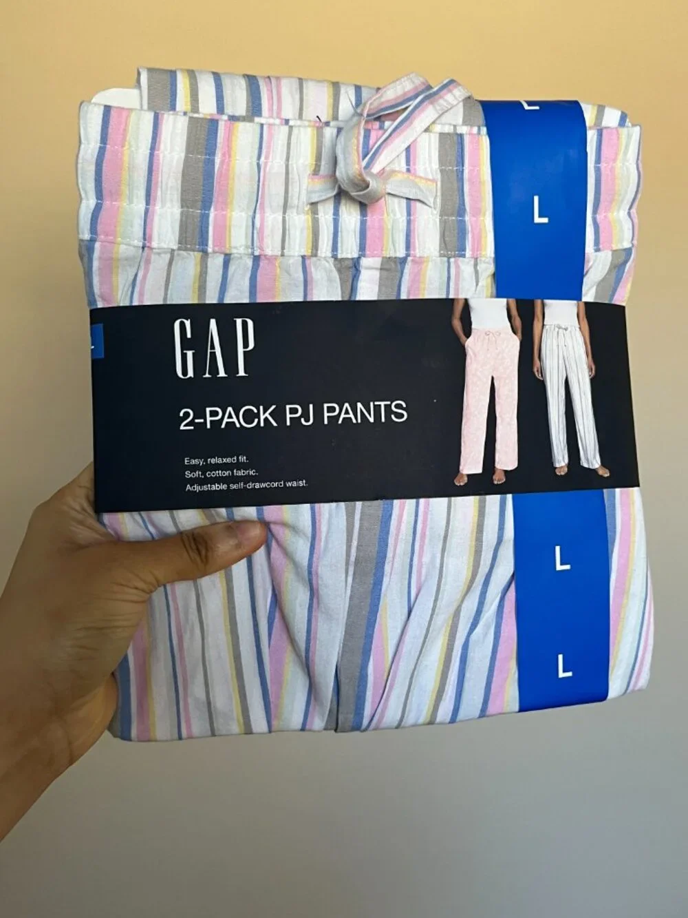 Gap Cotton Lounge Pajama Pants 2-Pack floral stripes pastel - Picture 5 of 12